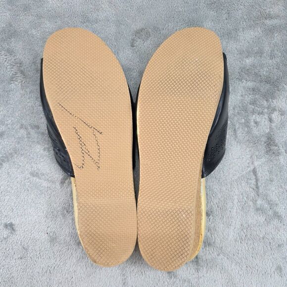 Worishofer 251P Women's Black leather Cork Wedge Slide Sandal US 8 EUR 38 - Picture 6 of 12